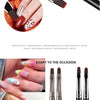 A set of professional phototherapy nail brushes for applying acrylic and gel designs on fingernails.
