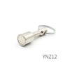 Silver neodymium magnet keychain with a detachable metal clasp.