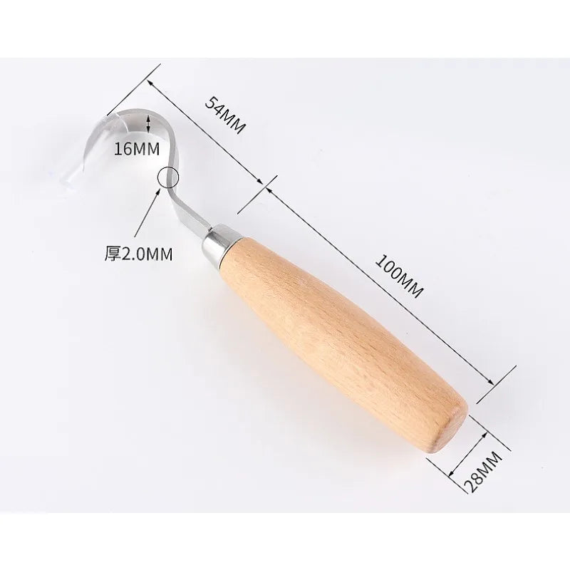 Wood Carving Knife with Ergonomic Wooden Handle