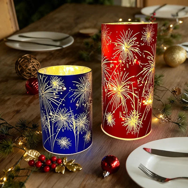 LED Hurricane Lantern with Smoke Glass Design