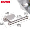 A silver stainless steel toilet paper holder with a cylindrical rod and mounting plate.