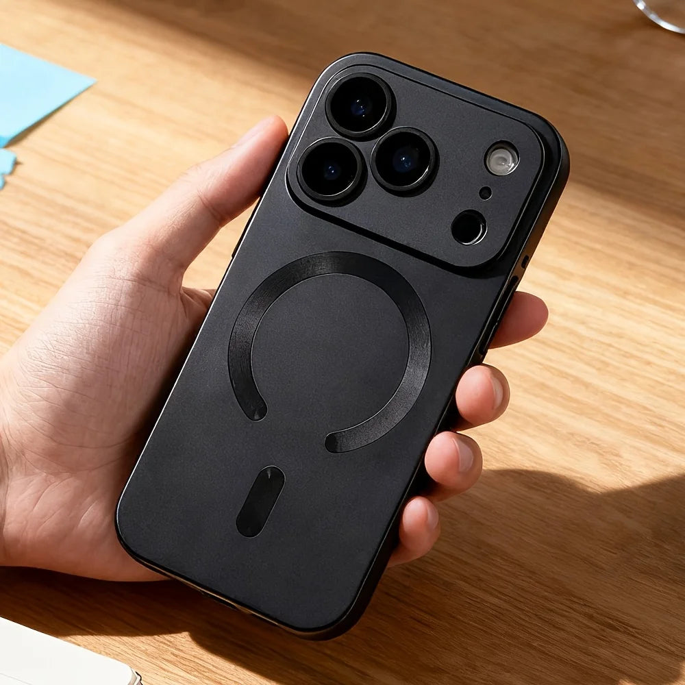 Metallic Magnetic Phone Case with Camera Lens Protection