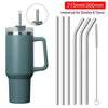 Stainless steel straws and cleaning brush set universal for Stanley and Tyeso tumblers