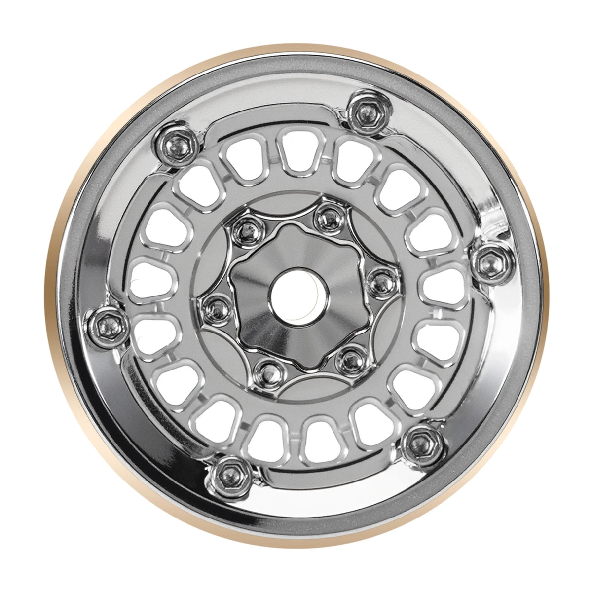 INJORA 1.0" Modular Beadlock Wheels for 1/18 1/24 RC Crawlers - Brass & Aluminum
