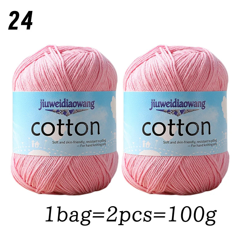 Premium 100% Cotton Yarn – Medium-Fine Weight for All-Season Knitting