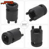 Black 4-pin lock nut removal socket for Sur-Ron and Segway electric bikes shown from multiple angles