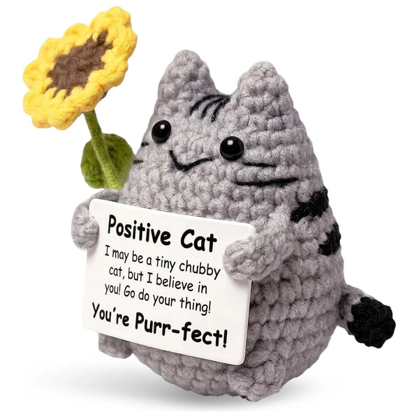 Muñeca de Gato Tejida a Crochet con Girasol