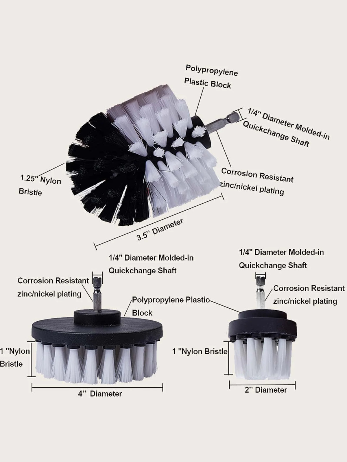 Rotary Drill Brush Cleaning Kit for Deep Scrubbing