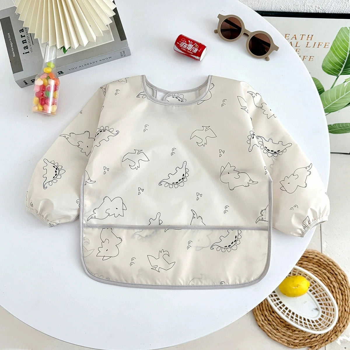 Waterproof Long-Sleeve Baby Feeding Smock