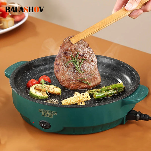 Electric Non-Stick Frying Pan with Adjustable Heat