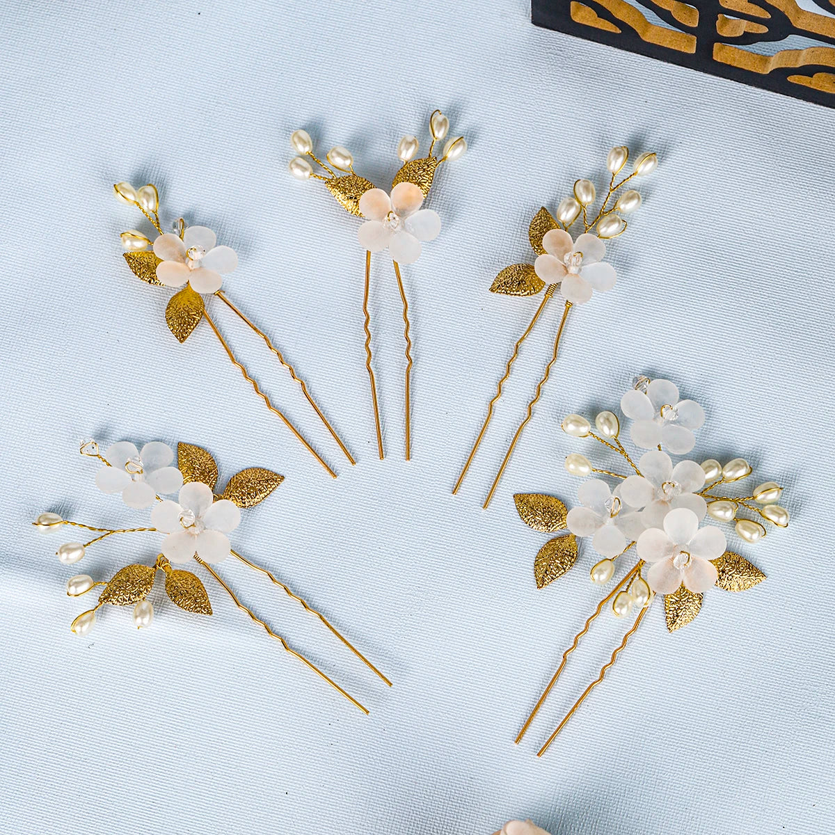 Elegant Floral Hair Stick — Pearl Flower Hairpin for Weddings & Parties