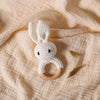 Handmade Crochet Bunny Rattle with Wooden Teether for Babies