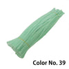 A bundle of light green chenille craft stems labeled Color No. 39