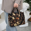 Large Capacity Canvas Tote Bag with Zipper Closure