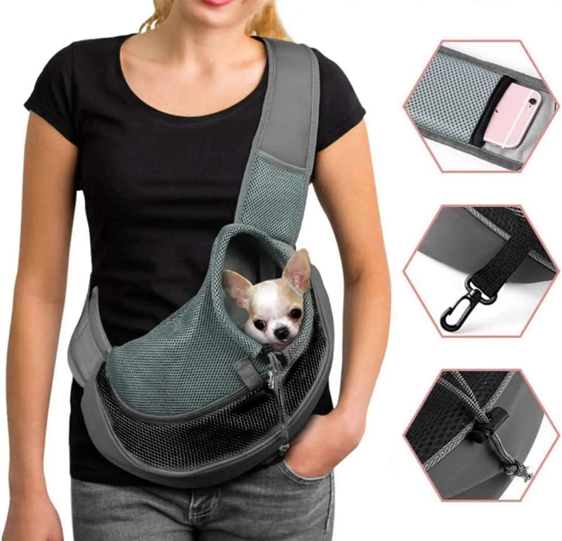 Hands-Free Pet Sling Carrier for Small Dogs & Cats