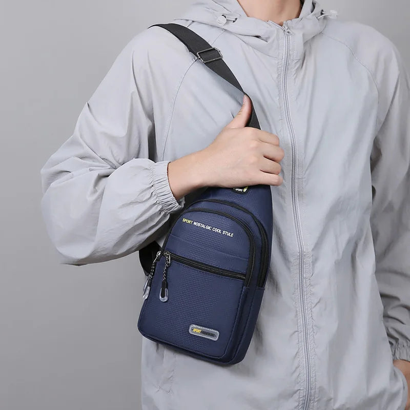 Men's Casual Crossbody Sling Bag with Multiple Pockets