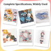 A collection of handmade crochet items including stuffed animals, floral designs, and various textile crafts.