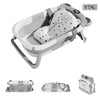 Collapsible Baby Bathtub with Thermometer and Floating Cushion