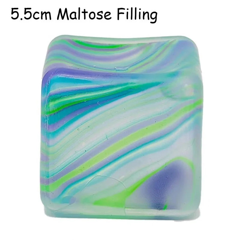 Squishy Stress Relief Cube with Soothing Swirl Design