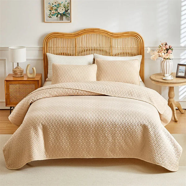 Quilted Plaid Coverlet Bedspread