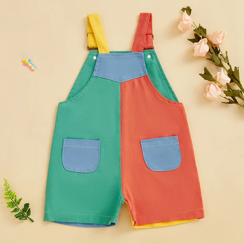 Baby Summer Sleeveless Overall Romper with Pockets