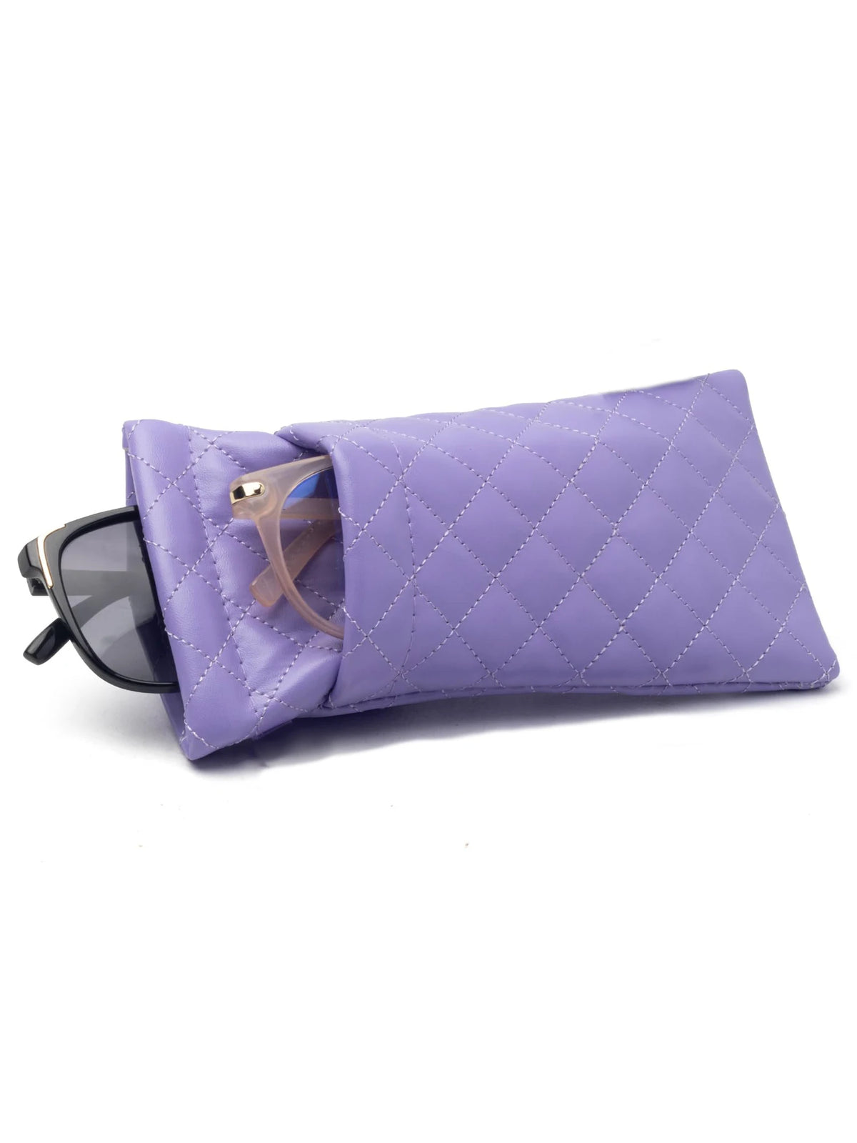 Double-Layer PU Leather Glasses Case with Soft Lining