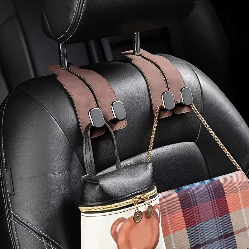 Car Seat Headrest Hook - Premium Leather & ABS