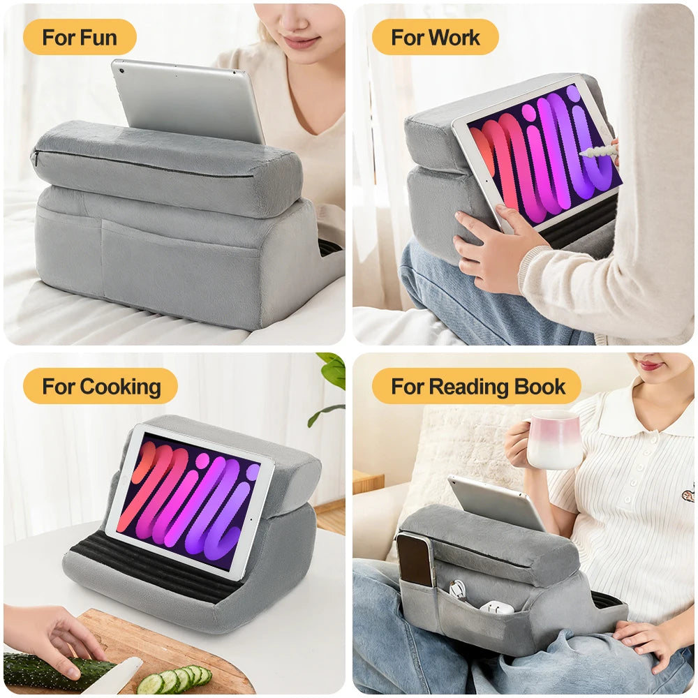 Cushioned Tablet & Phone Stand with Adjustable Viewing Angles