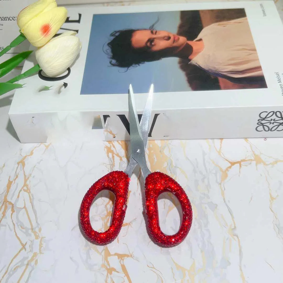 Crystal-Embellished Stainless Steel Scissors for Crafts and Sewing