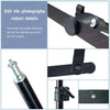 Details of a still life photography bracket and telescoping rod for a foldable overhead tripod.