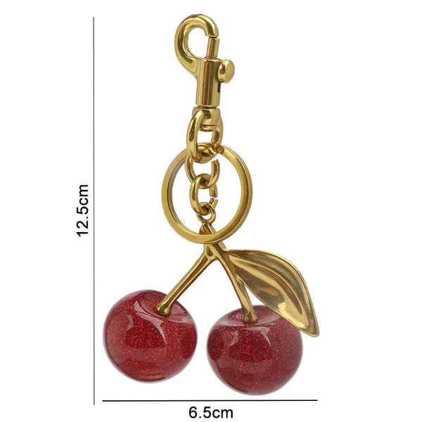 Crystal Fruit Bag Charm Keychain