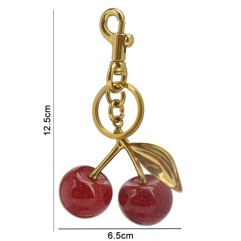 Crystal Fruit Bag Charm Keychain