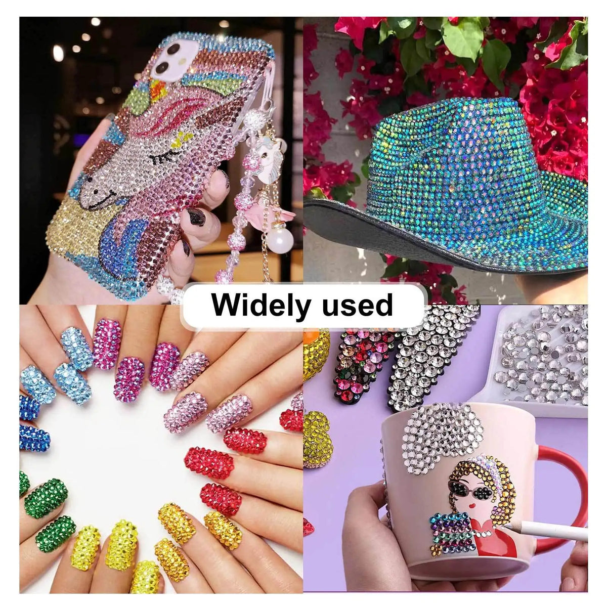 40-Color Flatback Resin Rhinestone Kit for Crafts