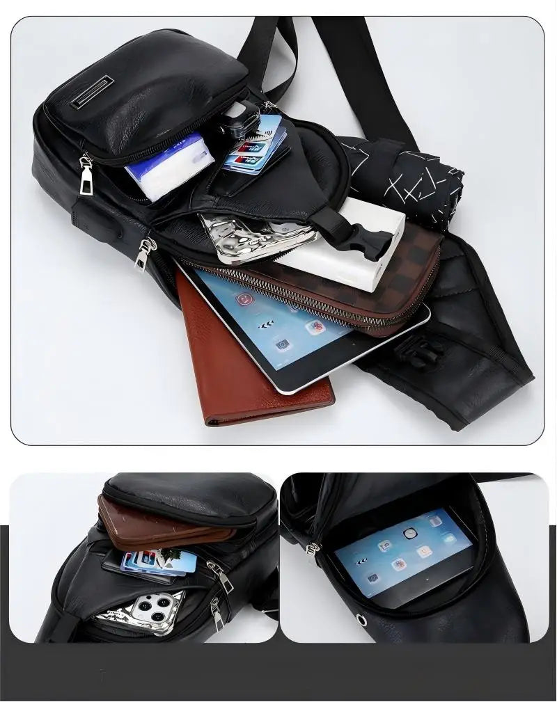 Vintage PU Leather Crossbody Satchel Bag