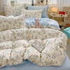 Floral Print 100% Cotton Duvet Cover Set with Two Pillow Shams