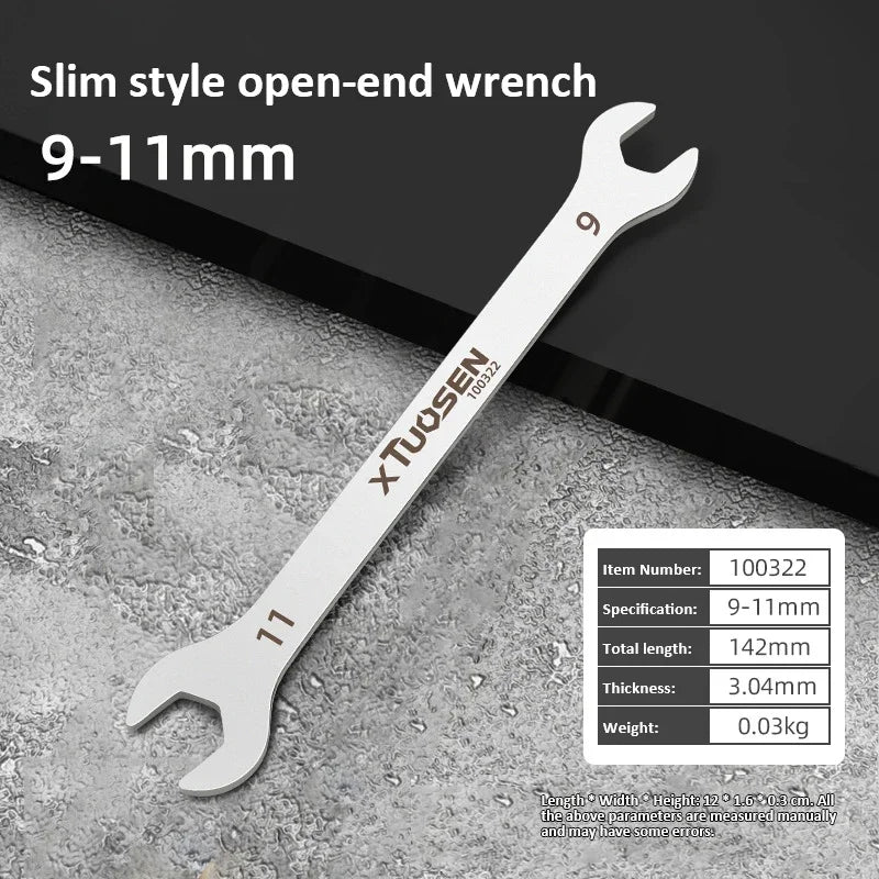 Ultra-Thin Dual-End Open Wrench for Tight Spaces