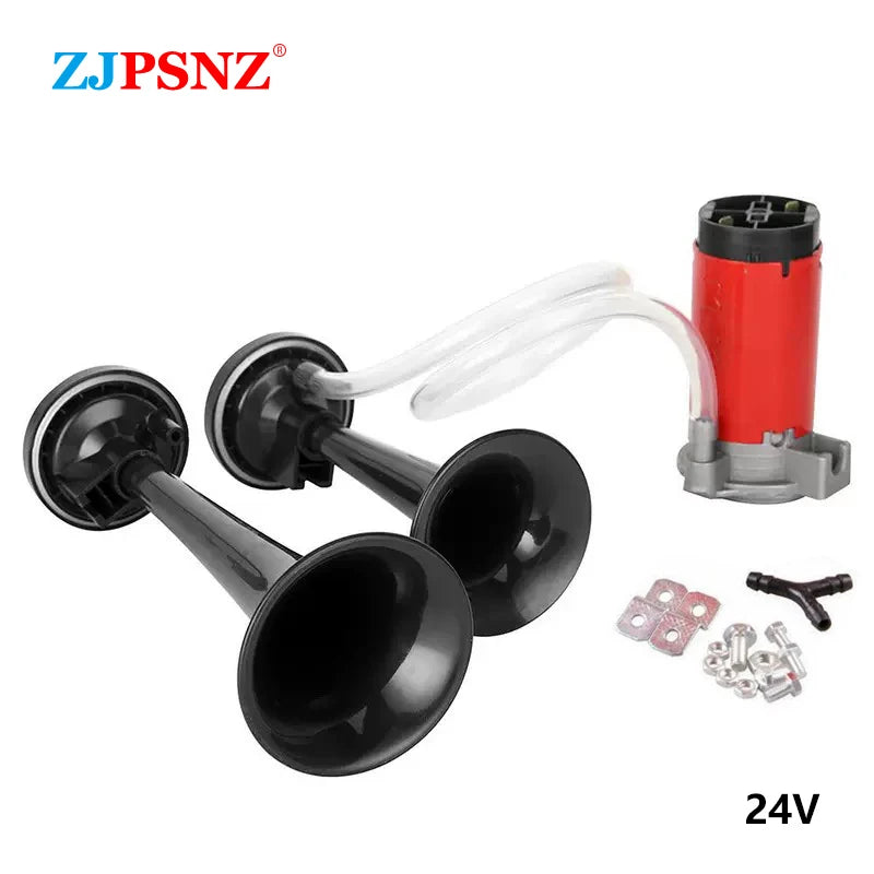 Dual-Tone Electric Air Horn Kit with Compressor