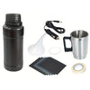 Headlight restoration kit including a black bottle, heating atomizer, electrical cord, and lens cleaning pads.