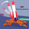 Orange launcher with white and red foam tips demonstrating 180 degree multi angle adjustment.