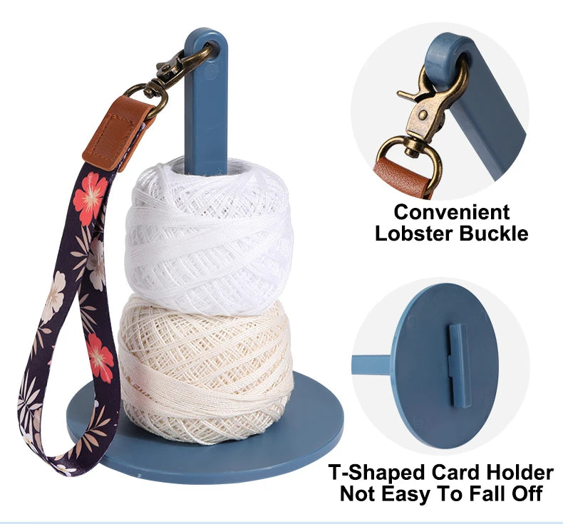 Yarn Holder with Wrist Strap for Knitting & Crochet