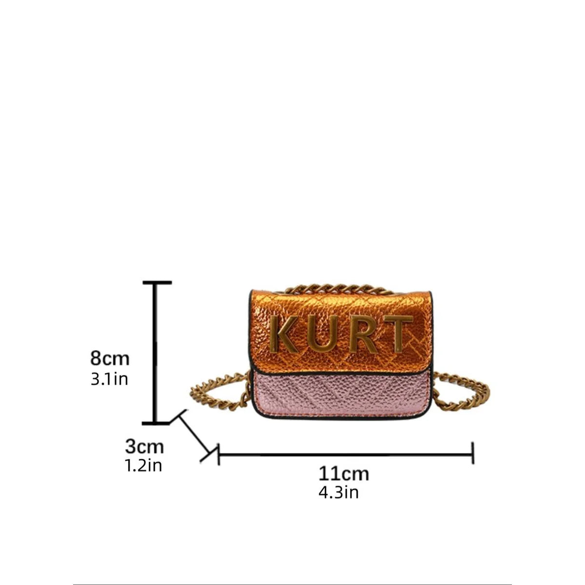 Mini Magnetic Crossbody Bag with Letter Flap and Chain Strap