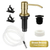 Stainless steel liquid soap dispenser with a black pump and clear silicone extension tube