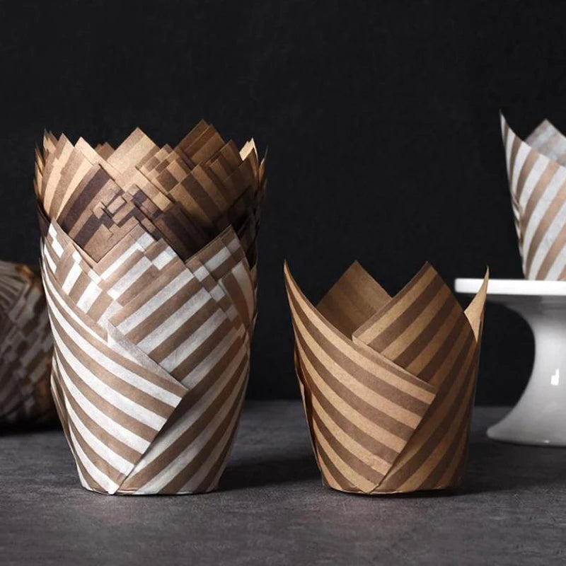 Tulip Cupcake Liners (50-Pack) – Food-Grade Baking Cups for Muffins & Cupcakes