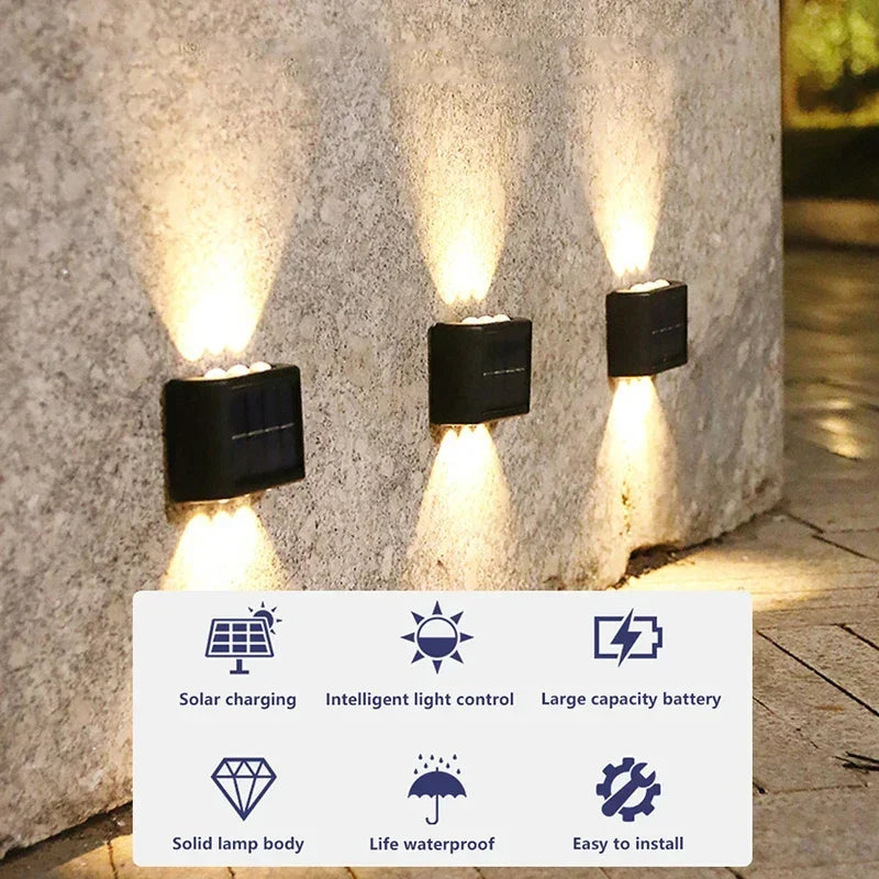 A solar powered wall light with multiple illumination options and features like intelligent control and a large capacity batt