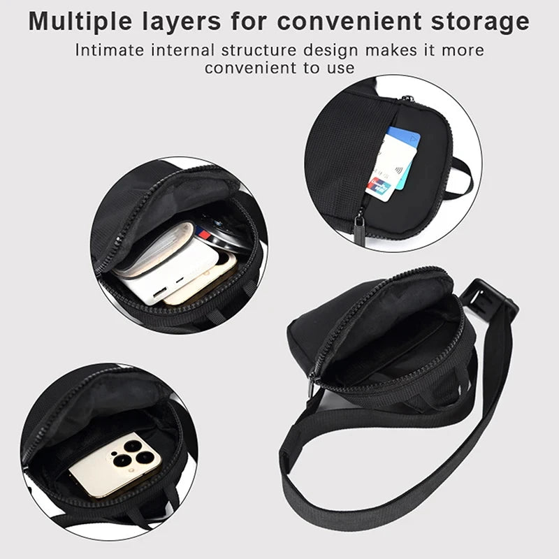 Mini Sling Crossbody Bag - Waterproof Nylon Chest Pack