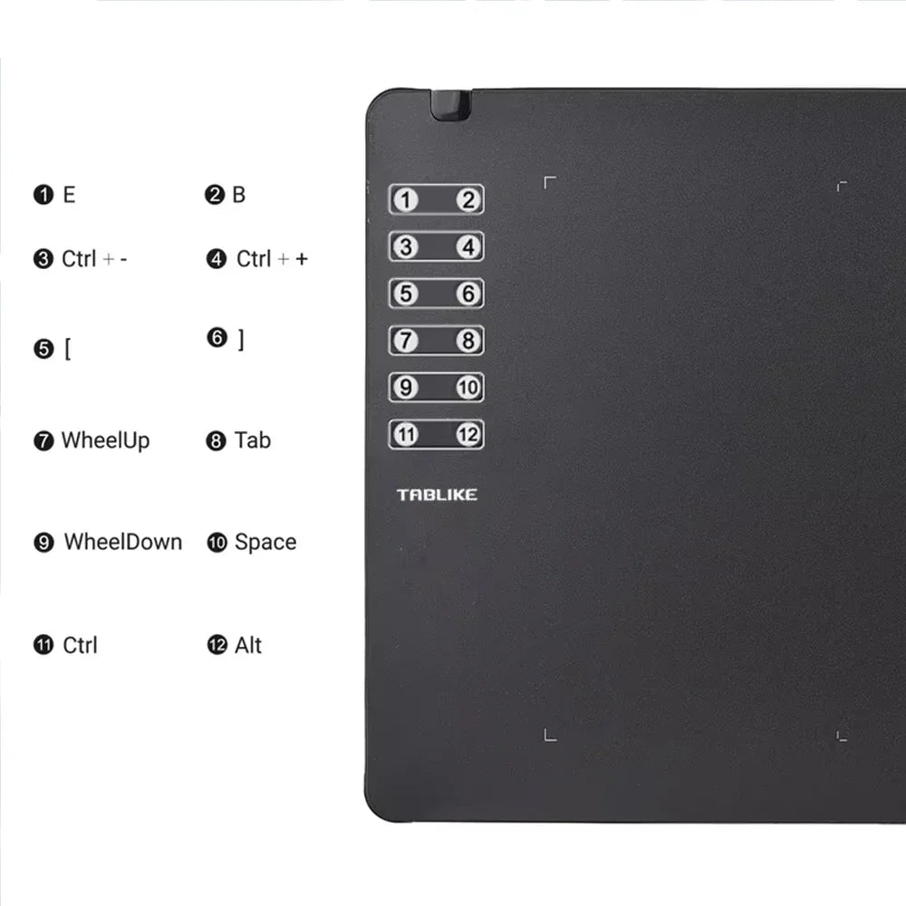 Ultra-Thin Graphics Drawing Tablet with Battery-Free Stylus