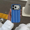 Blue Stripe Print Magnetic Phone Case with Shockproof Protection