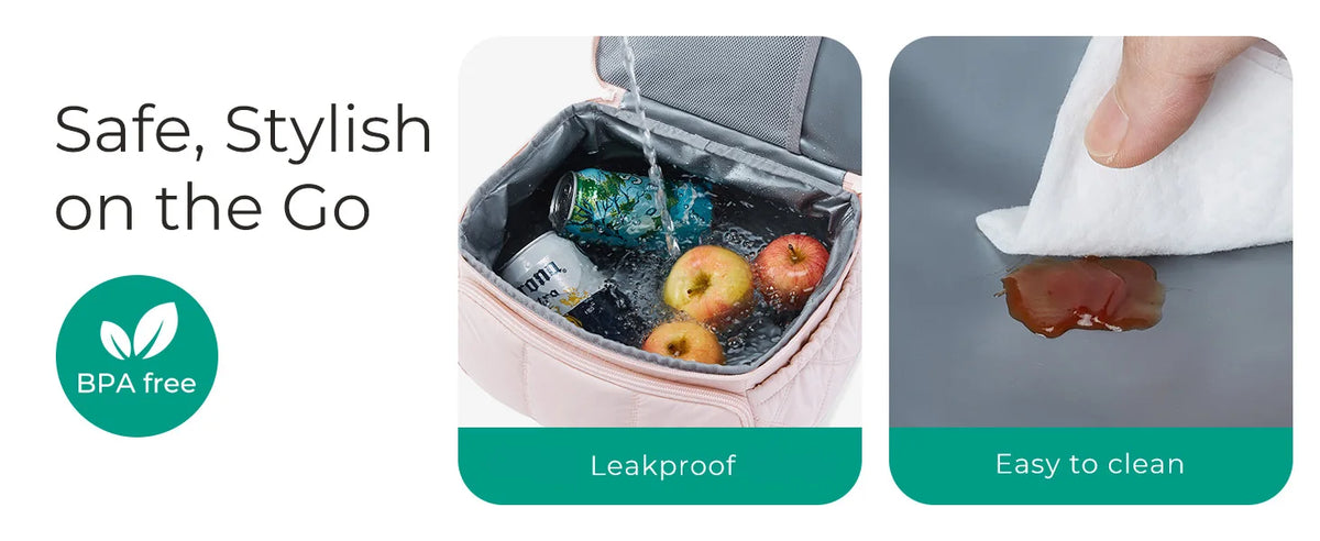 Insulated Double-Deck Lunch Bag with Leakproof Lining