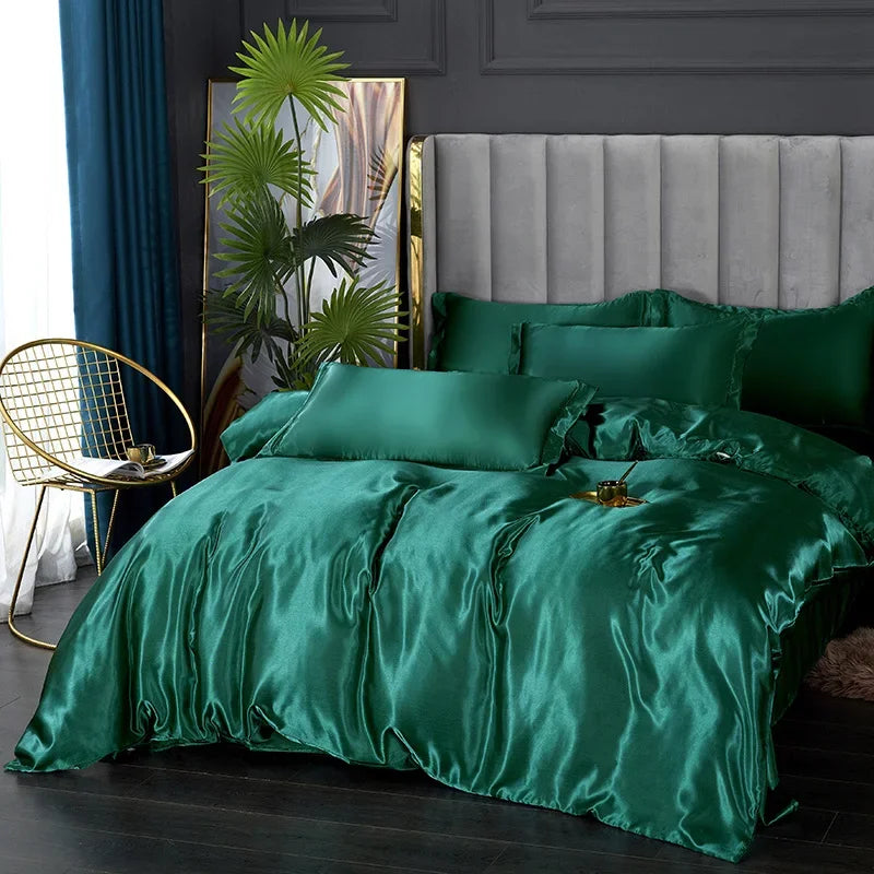 Luxuriöses Satin-Bettwäsche-Set mit Bettbezug