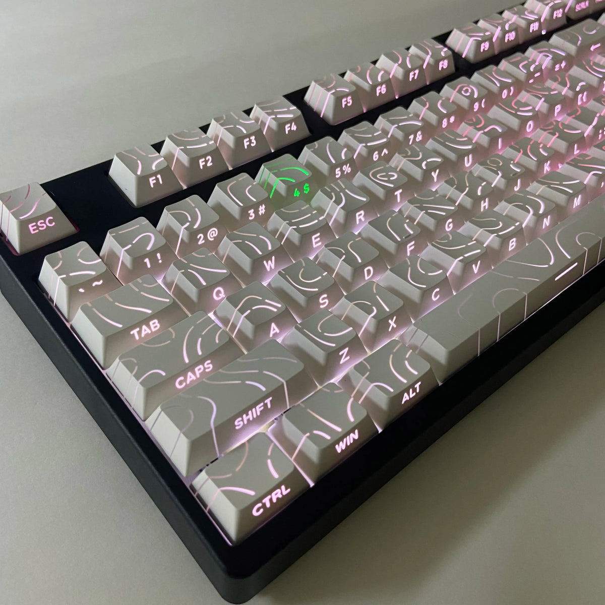 Contour Lines Keycap Set - Cherry Profile PBT, Side-Lit for Mechanical Keyboards